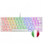 Mars Gaming MK60 Teclado Mecánico Blanco FRGB Switch Marrón Layout Italiano