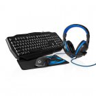 Nedis GCK41100BKUS Combo Gaming Teclado + Ratón + Auriculares + Alfombrilla Layout USA