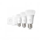 Philips Hue White Kit de Inicio 3 Bombillas LED Inteligente E27 9.5W Luz Blanca Cálida + Hue Bridge + Interruptor Reacon