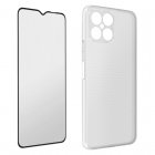 Avizar Pack Funda Protección 360° Transparente + Cristal Templado Borde Negro para Honor X6/X8 5G
