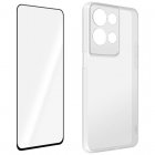 Avizar Pack Funda Protección 360° Transparente + Cristal Templado Borde Negro para Oppo Reno 8 Pro 5G