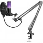 Preyon Eagle Scream Micrófono RGB USB Negro + Soporte de Escritorio con Brazo Plegable + Filtro Pop
