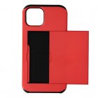 Avizar Funda Defender Antigolpes Rojo con Compartimento de Tarjetas Corredero para iPhone 13 Pro