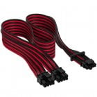 Corsair Cable Premium con Fundas PCIe Gen 5 12VHPWR 600 W y 12+4 Patillas con Funda Rojo/Negro