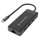 Conceptronic DONN14G Docking Station 7 em 1 USB-C 3.2 Gen1 para HDMI/USB-C PD 100W/USB-A/RJ-45 Gigabit