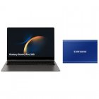 Samsung Galaxy Book3 Pro 360 Intel Evo Core i7-1360P/16GB/512GB SSD/16" Táctil+ T7 SSD PCIe NVMe USB 3.2 500GB