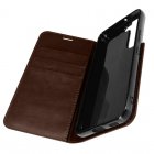 Avizar Funda de Piel Tarjetero con Soporte de Vídeo Marrón para Samsung Galaxy S22 Plus