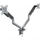 TooQ DB4132TNR-G Soporte de Mesa Giratorio/Inclinable para 2 Monitores 17"-32" VESA 100x100 Máx 9Kg