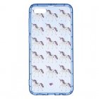 Funda Azul Neón Transparente Unicornios Para Iphone 7  - Oficial De La Vecina Rubia