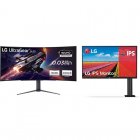 LG UltraGear 45GR95QE-B 44.5" OLED WQHD 240Hz G-Sync Compatible Curvo + 27QN880P-B 27" LED IPS QHD