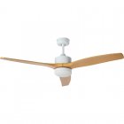 Jata JVTE4232 Ventilador de Techo con Luz LED y Mando 64W Blanco/Madera