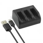 Ksix Cargador 3 Baterías Micro Usb/ Usb Type C Input para Gopro Hero 5