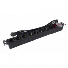 Phasak BNS 1520 Regleta con Interruptor 8 Tomas de Corriente 3m Negro