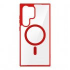 Avizar Carcasa Magsafe Para Galaxy S23 Ultra Trasera Rígida Contorno Silicona Rojo