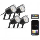 Ksix SmartLed Outdoor Set de 4 Holofotes + APP Incluida RGBWIC 18W 900 Lúmenes