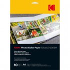 Kodak Photo Sticker Paper Pack 10 Hojas de Papel Fotográfico Brillante Adhesivo A4 120g/m2