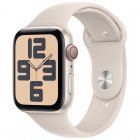 Apple Watch SE GPS + Cellular 44mm Alumínio Branco Luz das Estrelas com Braceletes Desportivas Branco Luz das Estrelas S/M