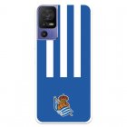 Funda Oficial Real Sociedad Para OPPO A57s: Silicona Flexible, Rayas Verticales Y Licencia Oficial