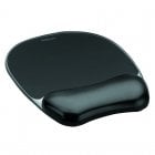 Tapete Fellowes Gel Crystals de Rato com Descanso para Pulso Preto