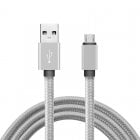 Unotec Cable Nylon Gris MicroUSB 3m
