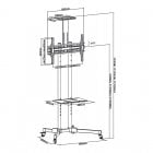 TooQ FS1470M-B Soporte de Suelo Con Ruedas Monitor/TV 37-70" VESA 600x400 Max 50kg