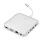 Digitus Dockstation USB-C para HDMI/Mini DisplayPort/VGA/USB 3.0/Jack/RJ-45/Micro SD/SDHC/SDXC/MMC