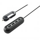 Ksix Cargador Coche 4 USB 1.5m Negro