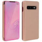 Avizar Funda Tapa Translúcida Efecto Espejo Rosa para Samsung Galaxy S10 Plus