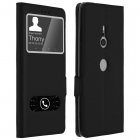 Avizar Funda Libro con Ventana Doble Negra para Sony Xperia XZ3
