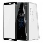 Avizar Funda Silicona Transparente + Cristal Templado con Bordes Negros para Sony Xperia XZ3