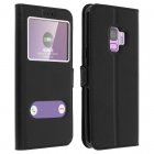 Avizar Funda Libro con Doble Ventana Negra para Samsung Galaxy S9