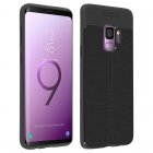 Avizar Funda de Silicona Negra con Apariencia de Cuero para Samsung Galaxy S9