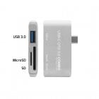 Unotec Adaptador USB-C a USB 3.0/MicroSD/SD
