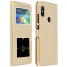 Avizar Funda Libro con Doble Ventana Dorada para Xiaomi Redmi Note 5