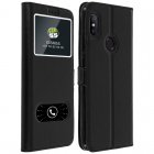 Avizar Funda Tipo Folio con Doble Ventana  Negra para Xiaomi Redmi Note 5