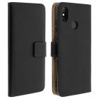 Avizar Funda Tipo Libro de Cuero Negra para Xiaomi Redmi Note 6 Pro