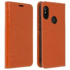 Avizar Funda Libro Cartera de Cuero Camel para Xiaomi Mi A2 Lite