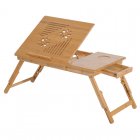 Homcom Mesita Plegable de Bambú para Portátil 55x35x22cm Madera