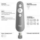 Logitech R500 Presentador Láser Inalámbrico y USB Gris
