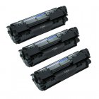 Zipzap Tóners Compatibles con HP Q2612A Negro Pack 3
