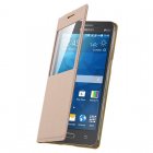 Avizar Flip Book Cover Funda Cartera Dorada para Samsung Galaxy Grand Prime