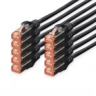 Digitus 10x Cabos de Rede Cat6 S/FTP S-STP 0.25 m Pretos