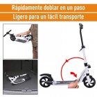 HomCom Trotinete Dobrável para Adultos com Travão e Rodas Grandes Branco