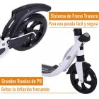 HomCom Trotinete Dobrável para Adultos com Travão e Rodas Grandes Branco