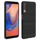 Avizar Funda Protectora de Silicona y Carbono Efecto Aluminio Negro para Samsung Galaxy S9 / A7 2018