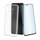 Muvit Pack Funda Cristal Soft Trasnparente + Cristal Templado para Samsung Galaxy A40