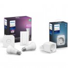 Philips Hue White and Color Ambiance Pack 2 Lâmpadas LED E27 9W Brancas + Bridge + Comando + Tomada