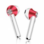 Fierro Camba Auriculares Bluetooth Con Base de Carga Rojos