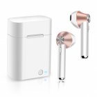 Fierro Camba Auriculares Bluetooth Con Base de Carga Rosa Dorado