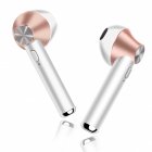 Fierro Camba Auriculares Bluetooth Con Base de Carga Rosa Dorado